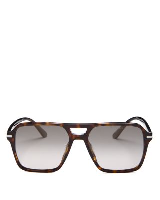 Prada Polarized Brow Bar Flat Top Sunglasses, 55mm  display picture 3