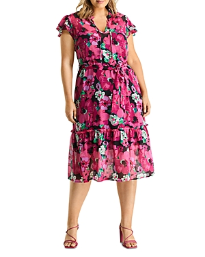 Estelle Plus Mahola Floral Midi Dress In Print