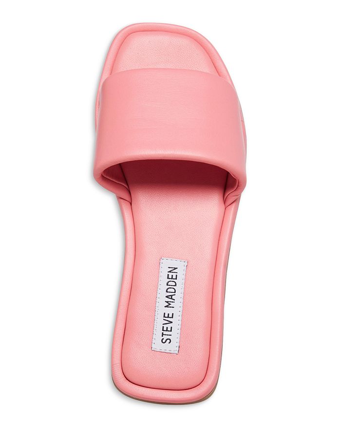 STEVE MADDEN - Women's Clyde Square Toe Leather Slide Sandals