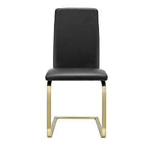 Euro Style Cinzia Side Chair, Set Of 2 In Black/matte Brushed Gold
