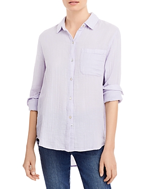 Rails Ellis Cotton Button-front Shirt In Violet