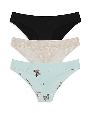 Honeydew Skinz Hipsters, Set Of 3 In Black/calm Python/fresco Butterflies