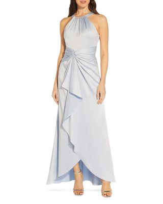 Adrianna Papell - Satin Crepe Halter Gown