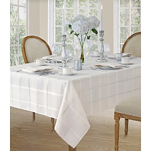 Elrene Home Fashions Elrene Elegance Plaid Jacquard Tablecloth, 52 X 52 In White