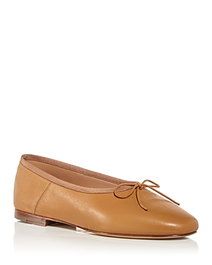 Mansur Gavriel Square-toe Leather Ballerina Shoes In Caramel