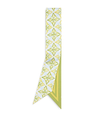 Tory Burch Mosaic Monogram Silk Ribbon Tie