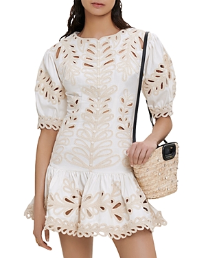 MAJE RADOLA EMBROIDERED MINI DRESS