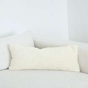 Apparis Prana Faux Shearling Pillow, Rectangle In Blanc