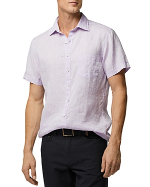 Rodd & Gunn Ellerslie Linen Textured Classic Fit Button-up Shirt In Lilac