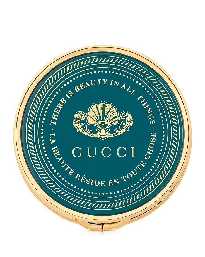 Blue Leather Background of Gucci Monogram Logo Editorial