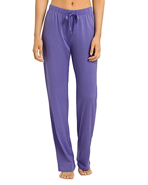 Hanro Cotton Deluxe Drawstring Lounge Pants In Violet Blue
