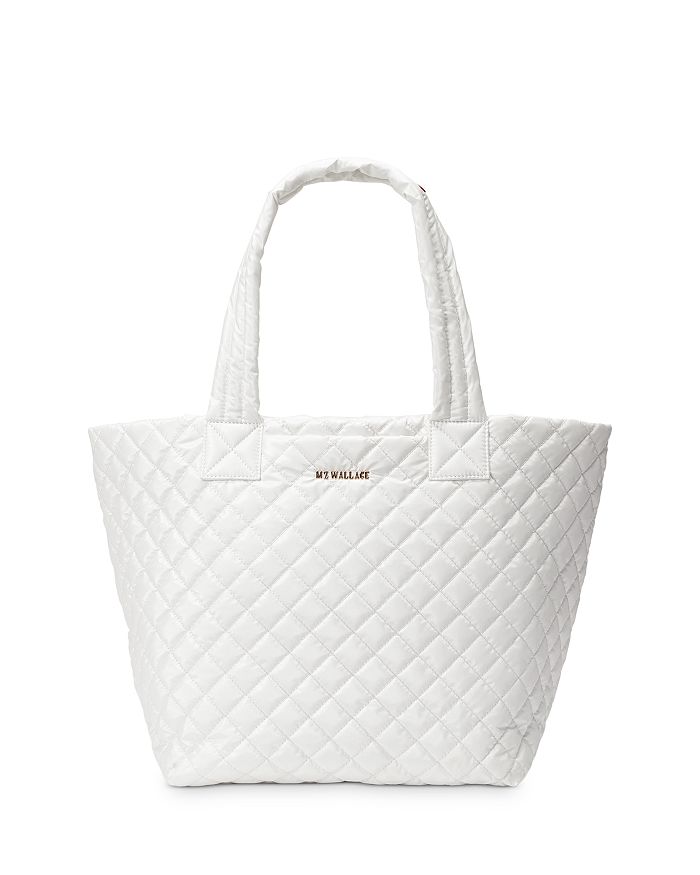 Mz Wallace Medium Metro Tote Deluxe In Pearl Metallic/light Gold