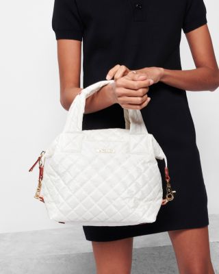 Small Quilted Nylon Sutton Deluxe Top Handle Bag 