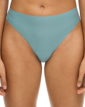 Chantelle Soft Stretch Mid-rise Stretch-woven Thong In Blue Bird