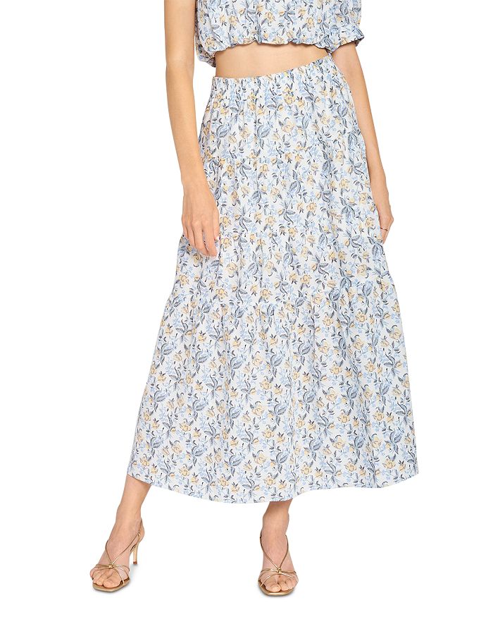 Ada Floral Tiered Midi Skirt