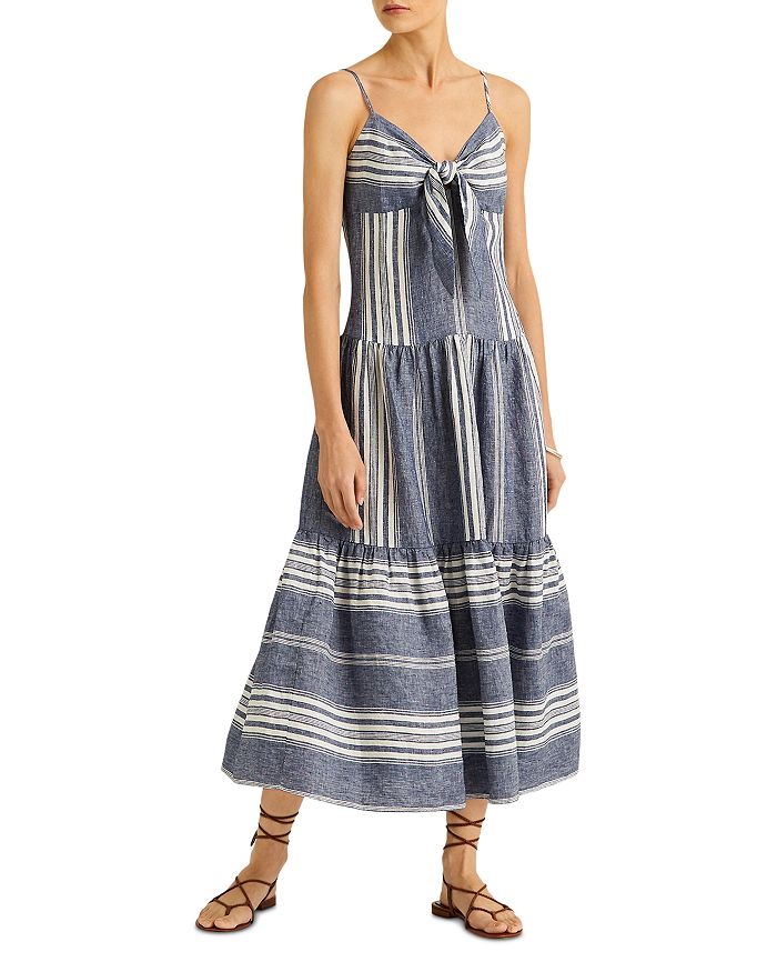 Tie front tea on sale dress