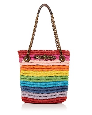 Kurt Geiger London Chelsea Rainbow Stripe Woven Shoulder Bag