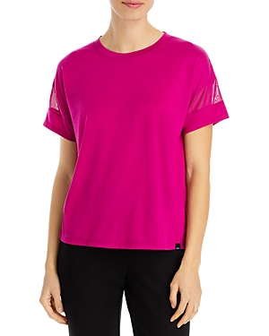 Marc New York Performance Boxy Mesh Sleeve Tee In Orchid