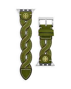 Tory Burch - Apple Watch® Green Braided Leather Strap, 38mm/40mm