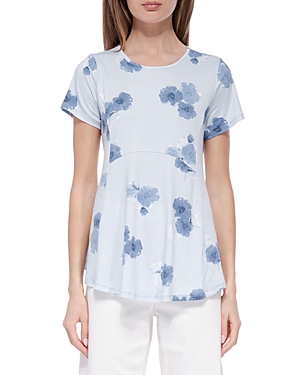 B Collection By Bobeau Babydoll Top In Chambray/denim