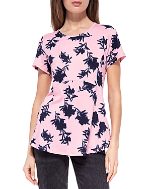 B Collection By Bobeau Babydoll Top In Pink/navy