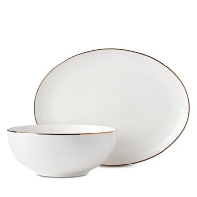 Trianna White 2-Piece Platter and Serving Bowl Set