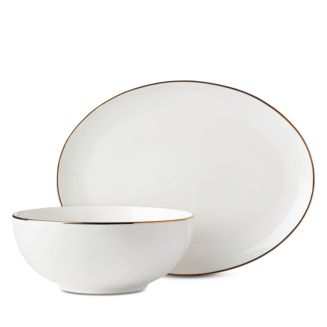 Lenox Trianna White 2-Piece Platter and Serving Bowl Set | Bloomingdale's