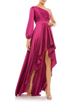 High Low One Shoulder Flowy Gown