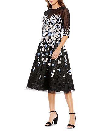 Mac Duggal Beaded Appliquéd Midi Dress | Bloomingdale's