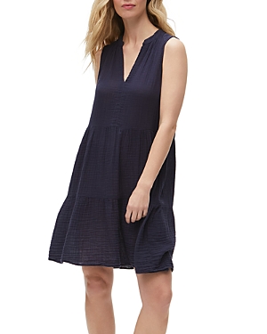 Shop Michael Stars Daisy Cotton Babydoll Dress In Admiral