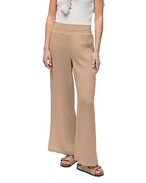 Michael Stars Smocked Wide-leg Pants In Safari