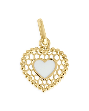 Gigi Clozeau Resin & 18k Yellow Gold Lace Heart Pendant In White/gold