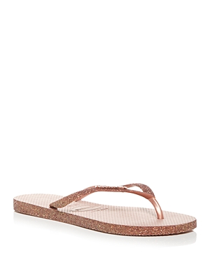 Havaianas Havianas Women's Slim Sparkle Ii Flip Flops In Crocus Rose