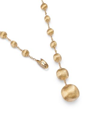 18K Yellow Gold Africa Diamond Y Necklace, 16.75"