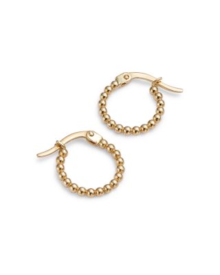 Beaded Hoop Earrings in 14K Yellow Gold - Exclusive 
