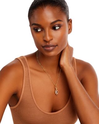 Crystal Diamond Pendant Set In 18 K Yellow Gold, 0.22 ct.