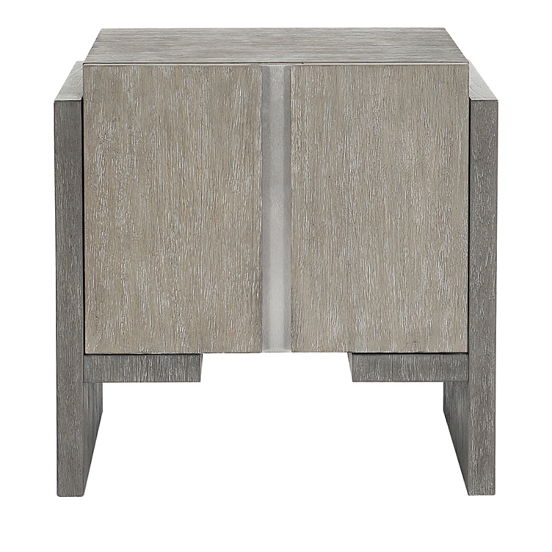 Bernhardt Foundations End Table With Doors In Light Shale