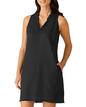 Tommy Bahama Two Palms Ruffled Shift Dress In Black