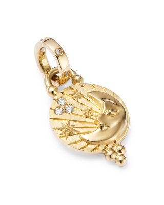 18K Yellow Gold Celestial Diamond Luna Pendant