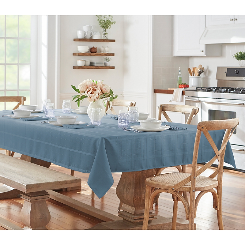 Elrene Home Fashions Elrene Elegance Plaid Jacquard Tablecloth, 52 X 52 In Baby Blue