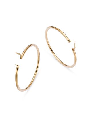 18K Yellow Gold Hoop Earrings