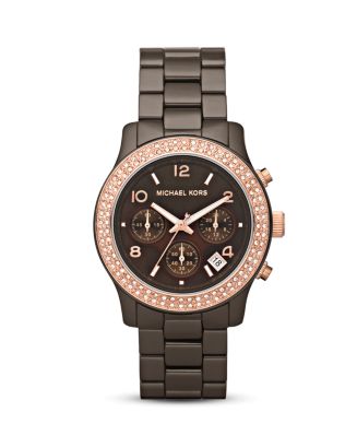 Michael Kors Chocolate Brown Gloss Watch, 39mm | Bloomingdale's