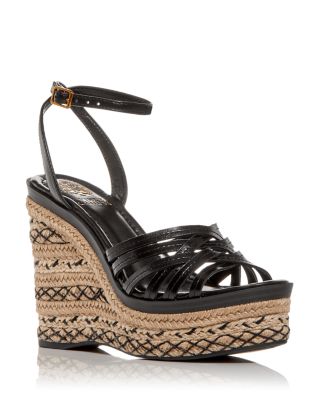 black platform wedge shoes