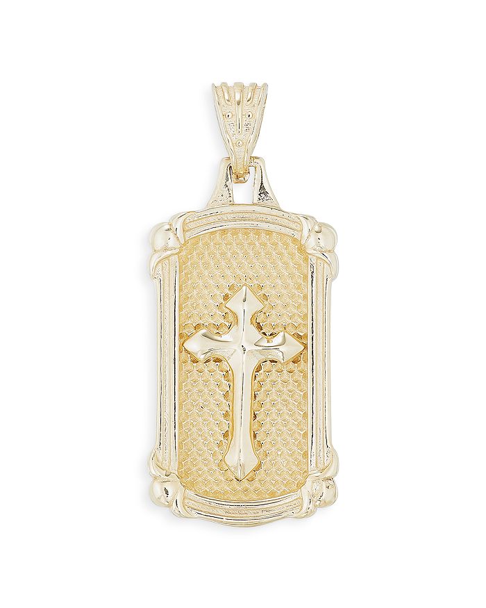 Bloomingdale's - Men's Cross Dog Tag Pendant in 14K Yellow Gold - 100% Exclusive