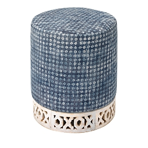 Bloomingdale's Solana Upholstered Ottoman In Blue