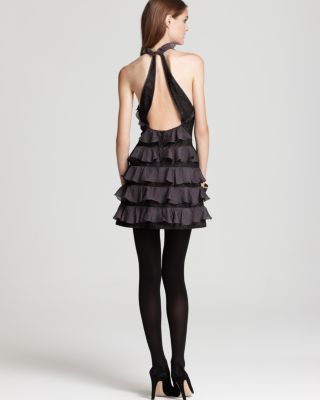 Rebecca Taylor Runway Halter Dress with Lace Panels | Bloomingdale's