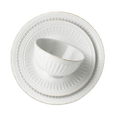 French Perle Groove 12 Piece Dinnerware Set