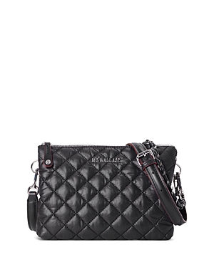 Mz Wallace Crosby Pippa Quilted Crossbody Bag In Black/silver
