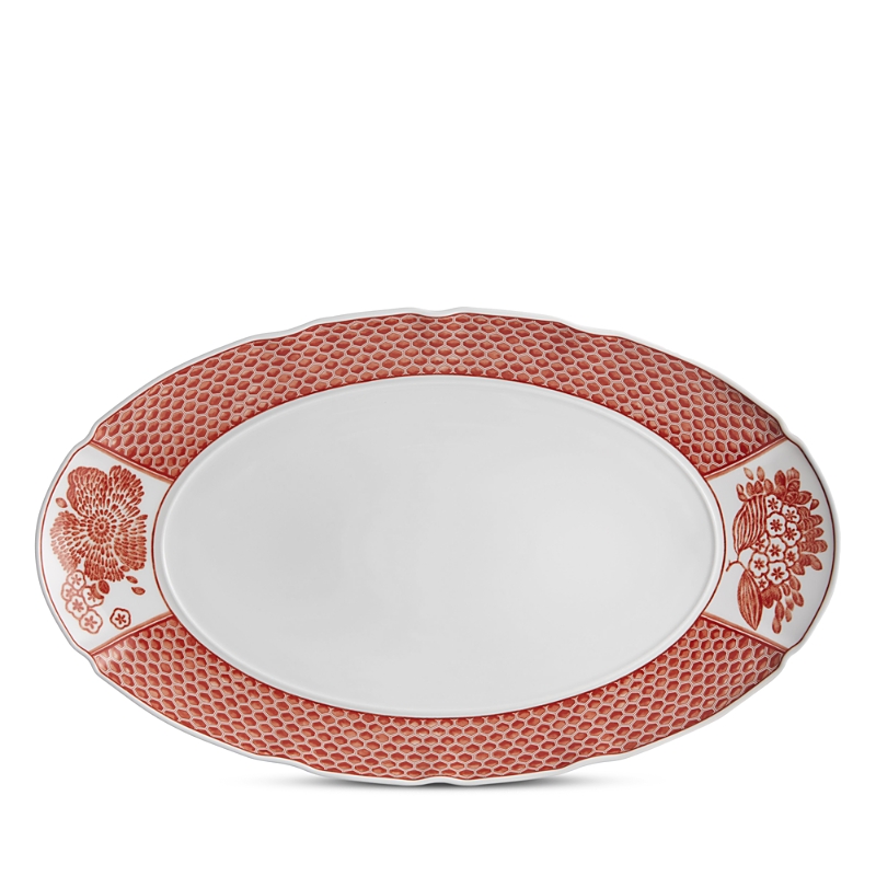 Vista Alegre Coralina Large Oval Platter In Coral