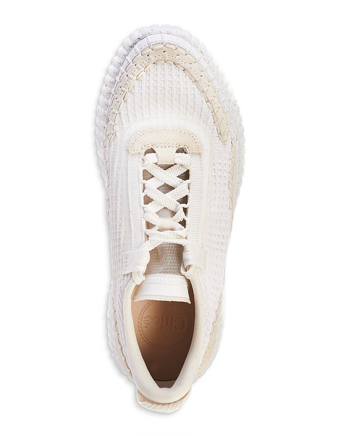 Shop Chloé Women's Nama Woven Platform Low Top Sneakers In White